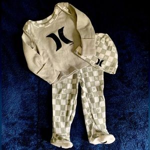 Hurley set. T-shirt, pants and hat. Size 3m. 56-62cm. Unused!